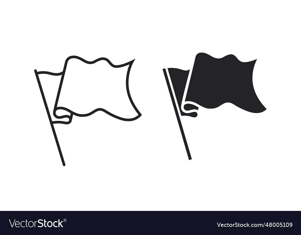 Silhouette of a developing flag black and white Vector Image