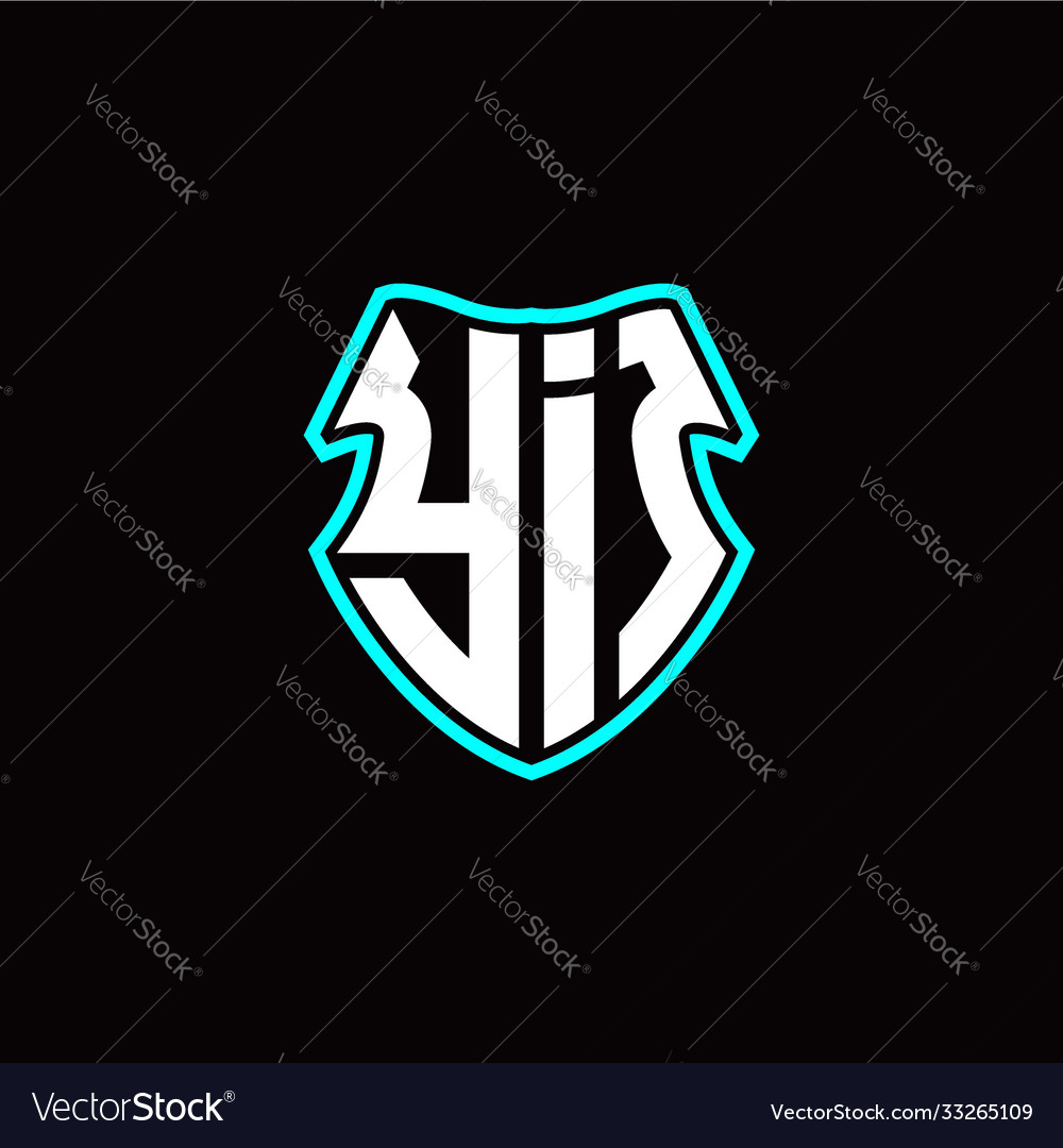Y i initial logo design with a shield shape vector image Y i initial logo design with a shield shape