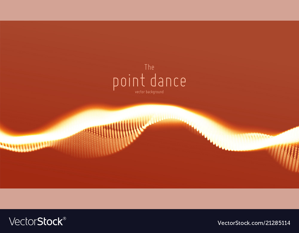 Abstract red particle wave points array vector image Abstract red particle wave points array
