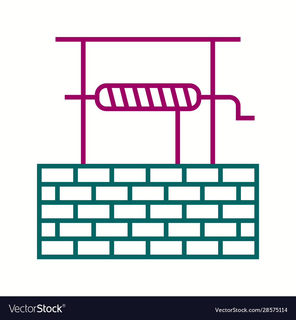 Beautiful water well line icon
