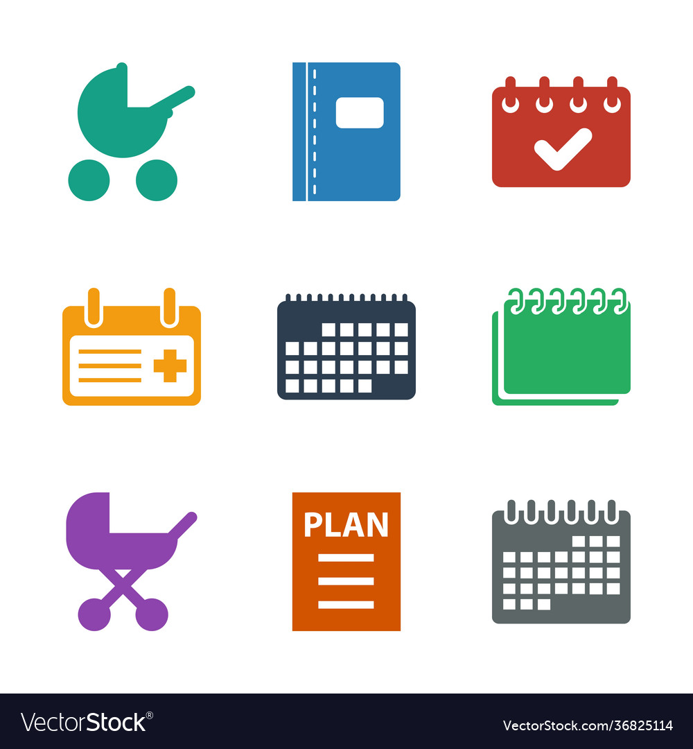 Calendar icons Royalty Free Vector Image - VectorStock