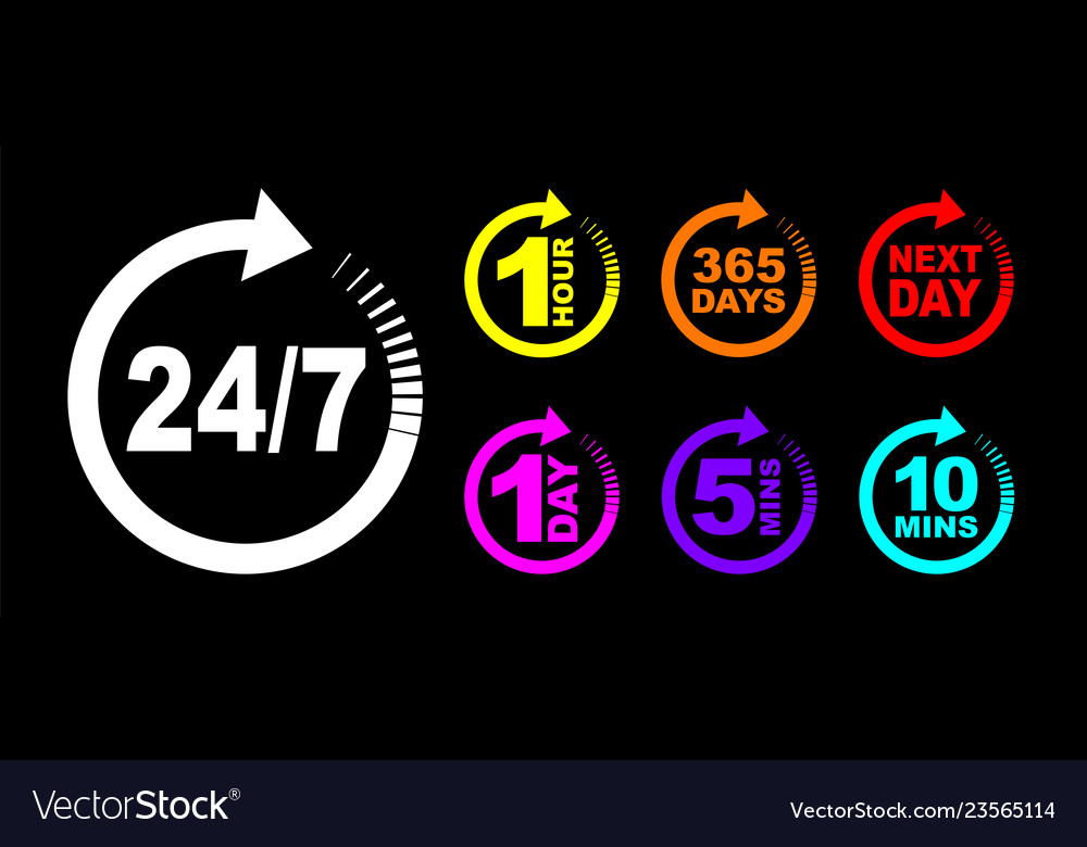 Colorful Timer Icon Set - Clock & Time
