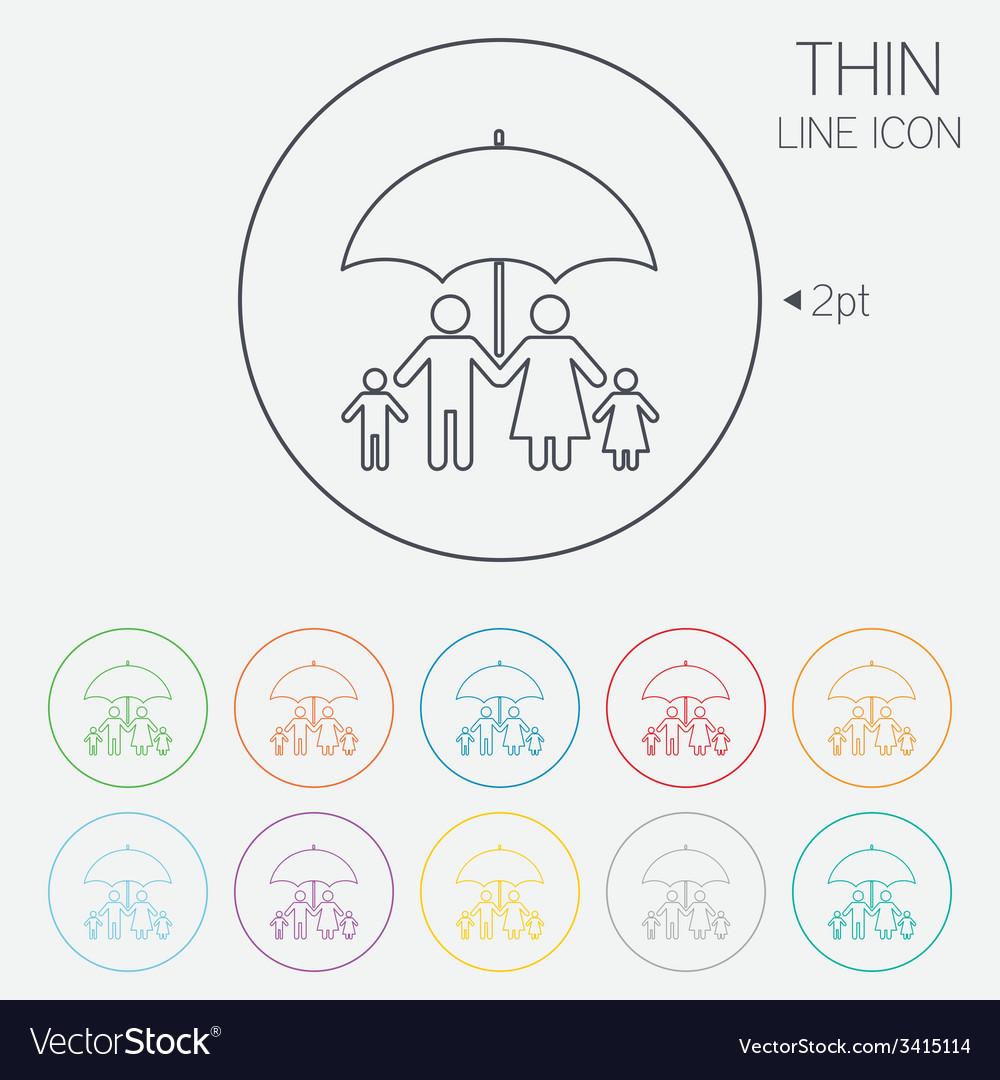 Complete family insurance icon umbrella symbol