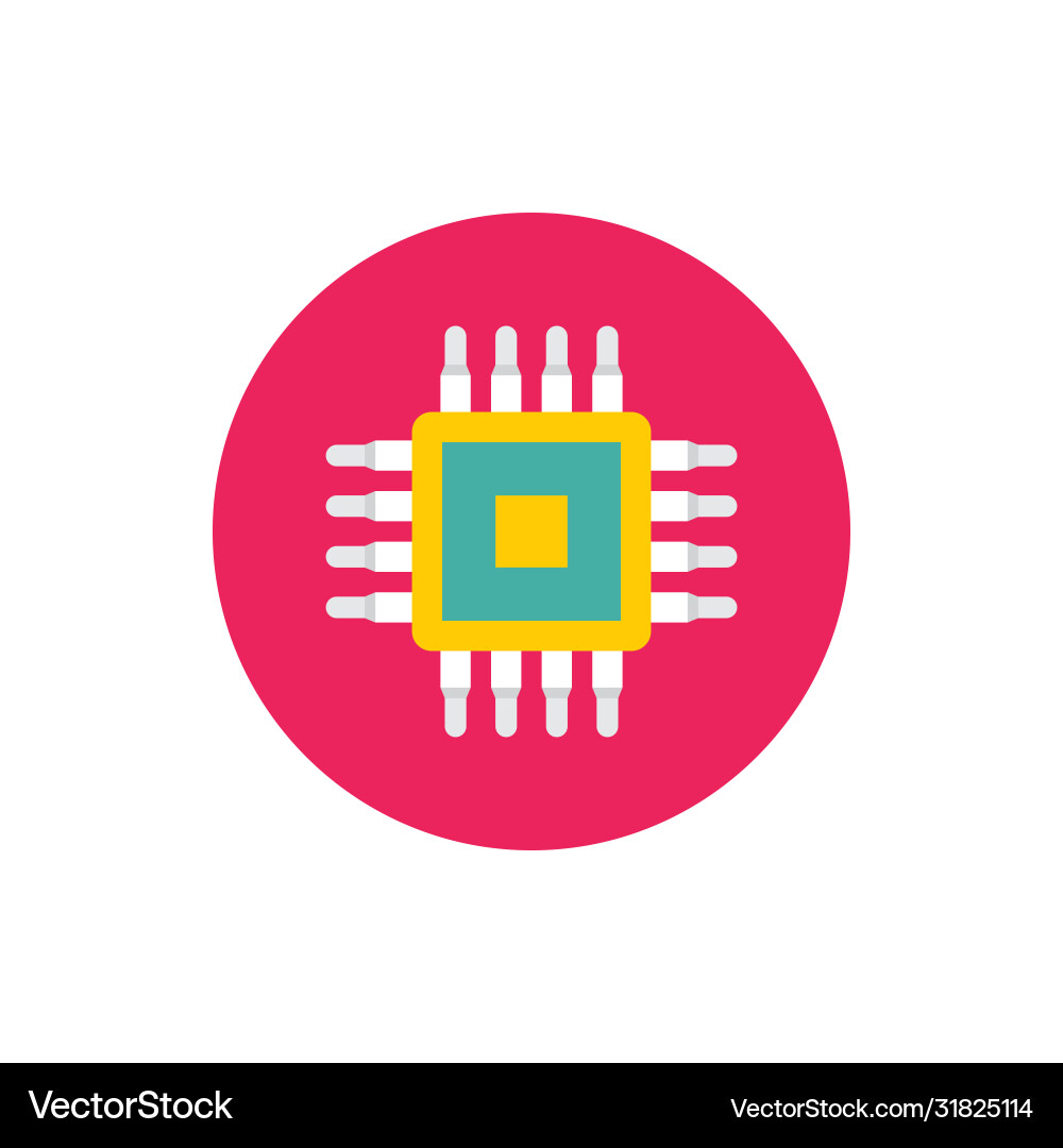 Cpu - concept colored icon in flat graphic design Vector Image
