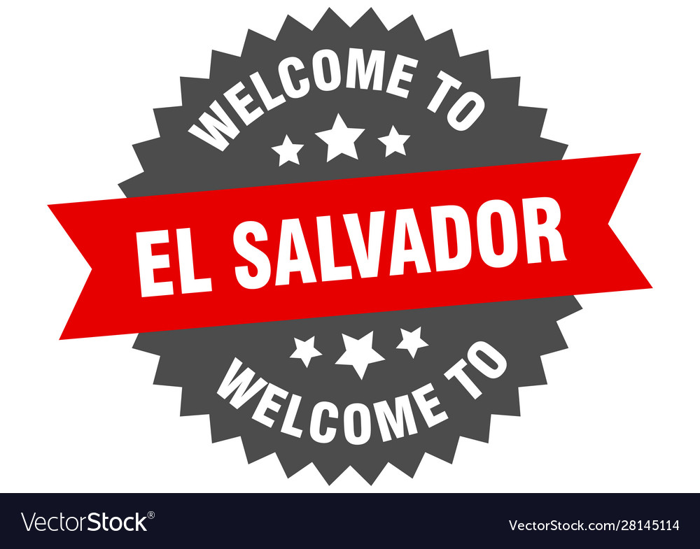 El salvador sign welcome to red Royalty Free Vector Image