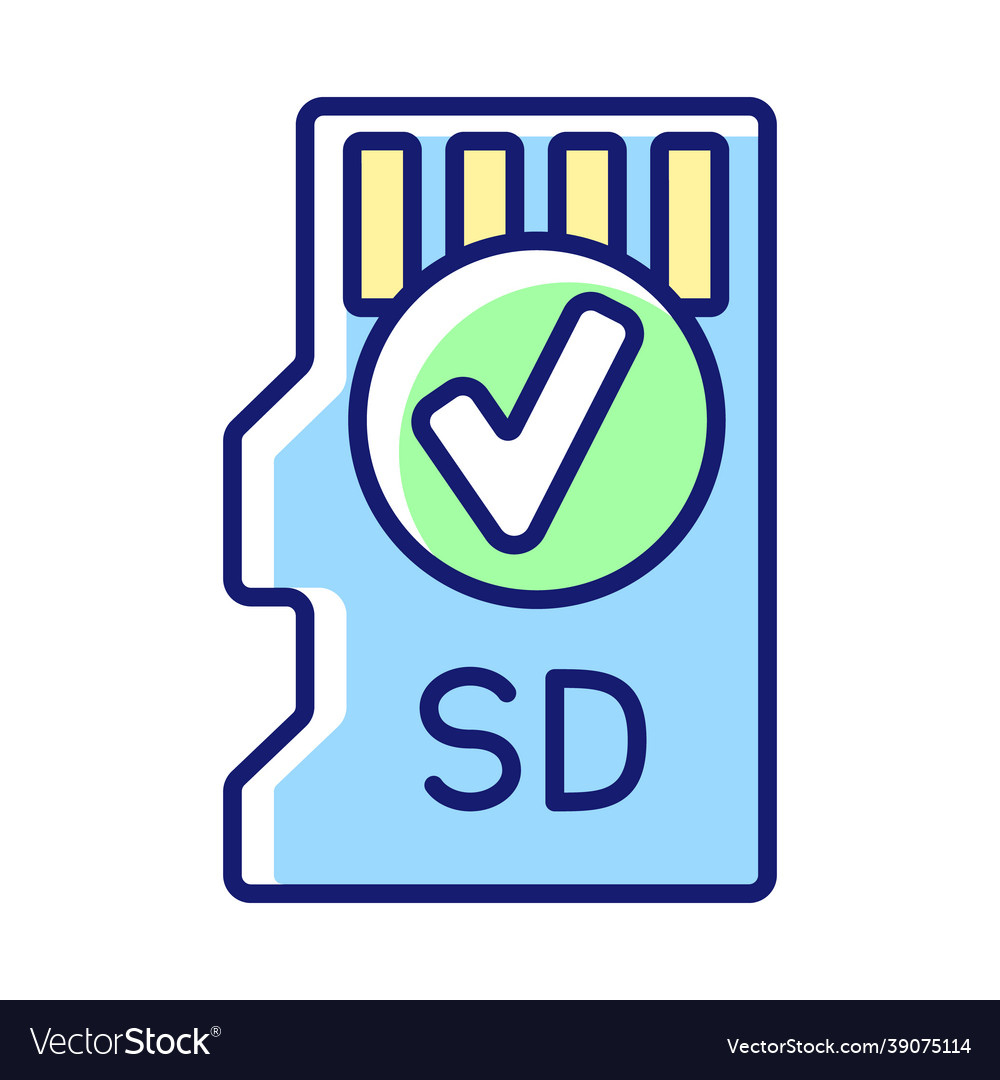 Includes memory card rgb color manual label icon vector image Includes memory card rgb color manual label icon