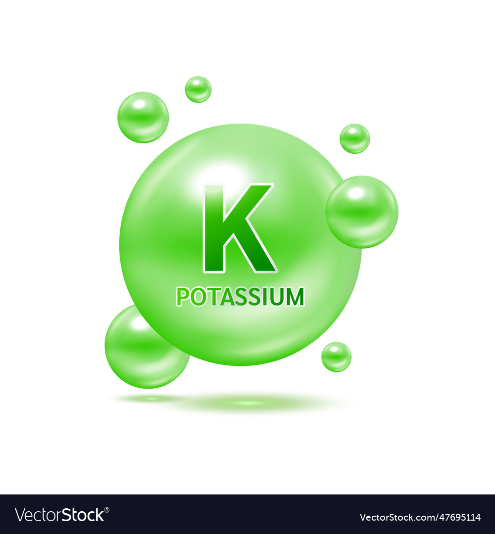 Minerals potassium and vitamin for health Vector Image