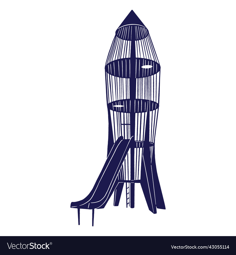 Rocket space cut-out Royalty Free Vector Image