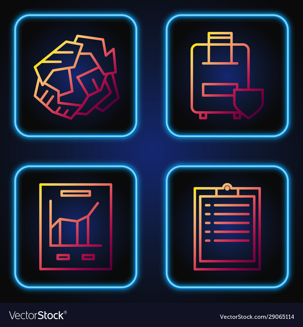 Set line clipboard with checklist document vector image Set line clipboard with checklist document