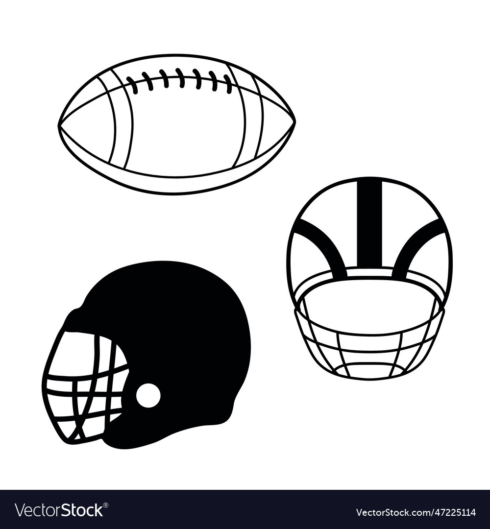 Silhouette of american football helmet simple Vector Image