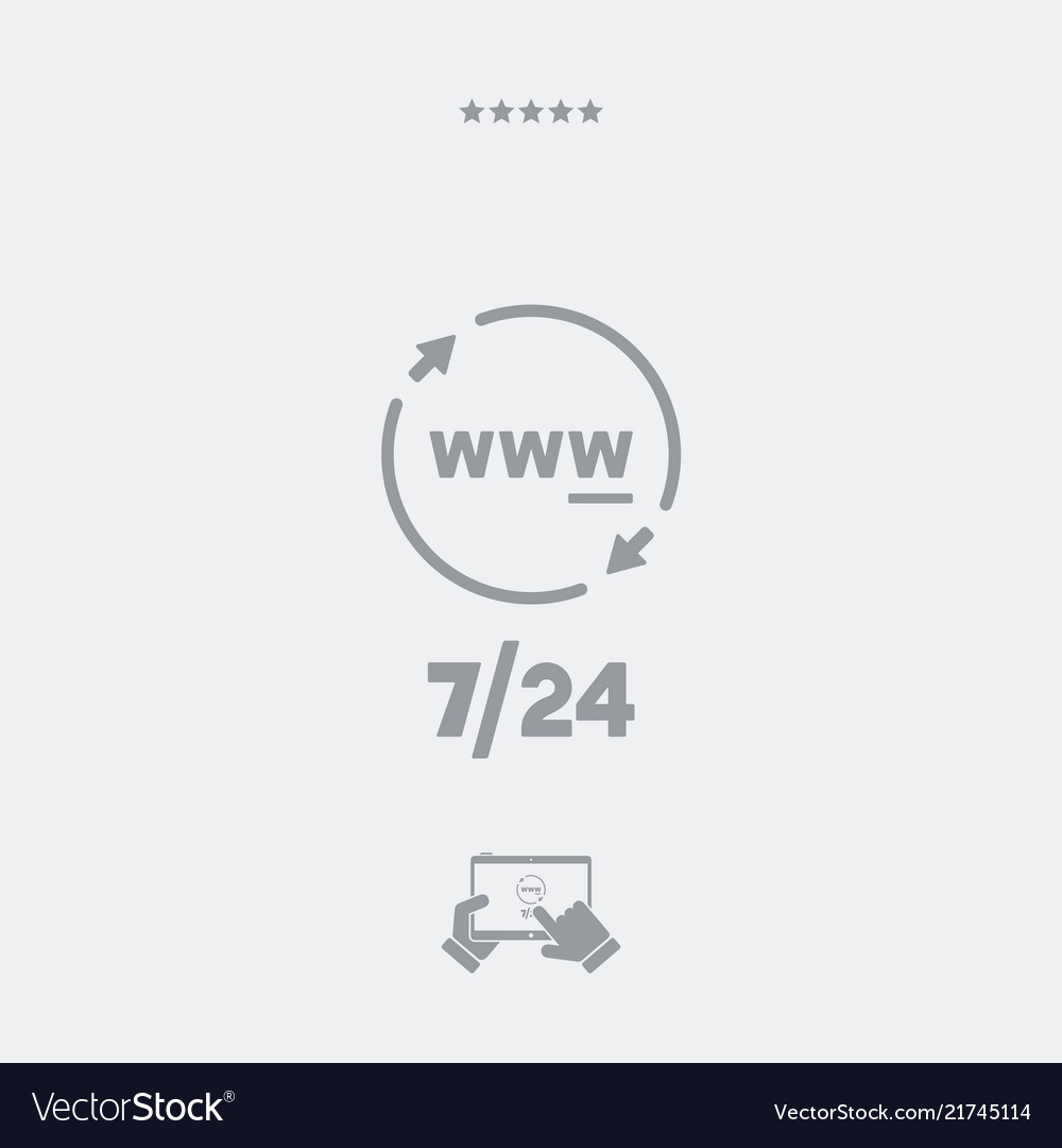 Steady internet services 247 - web icon vector image Steady internet services 247 - web icon