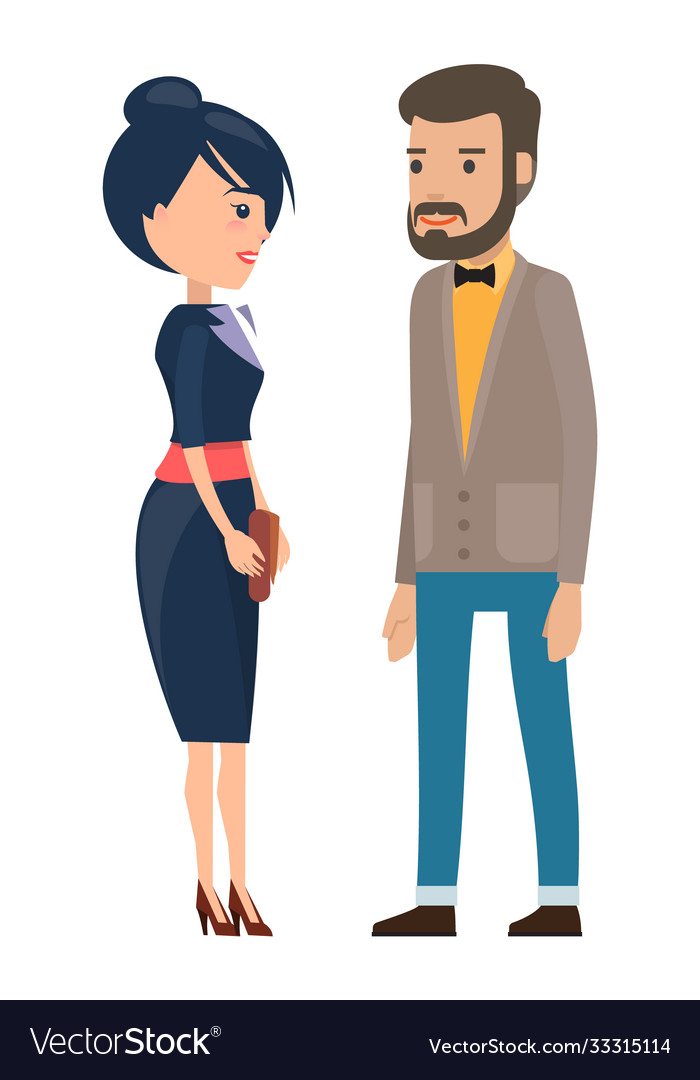 Stylish businessmen cartoon man and woman