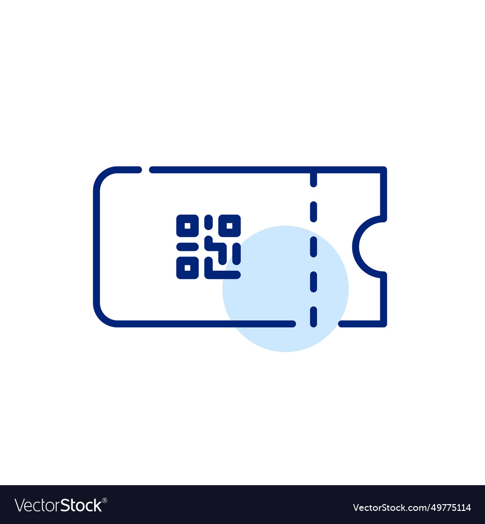 Ticket mit Qr-Code Flugkontrolle in App-Pixel vector image Ticket mit Qr-Code Flugkontrolle in App-Pixel