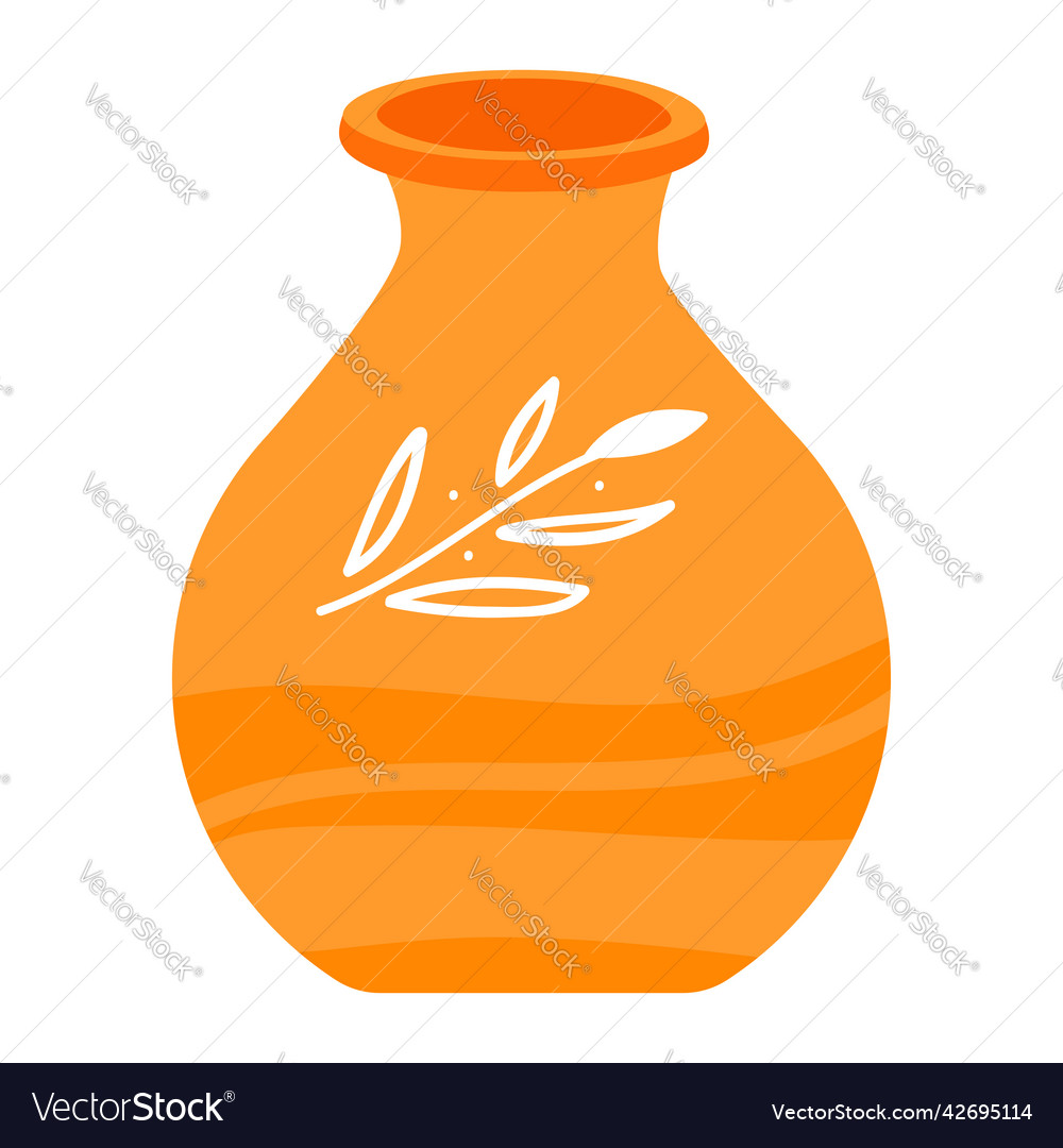 Wide flower vase - flat design style single Vector Image