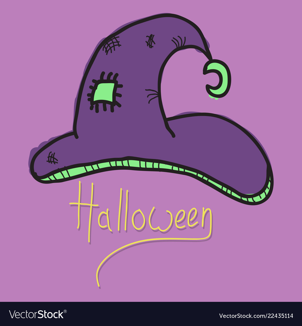 Witch hat isolated on background halloween