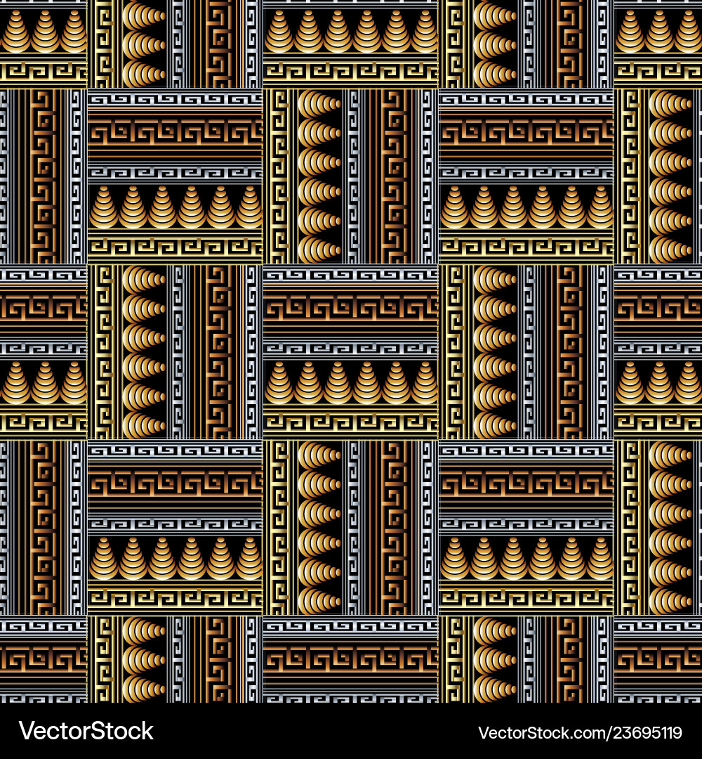 Ancient greek braided 3d seamless pattern ornate Vector Image