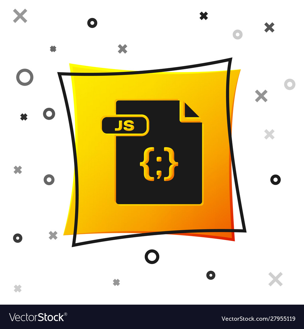 Black js file document download button icon vector image Black js file document download button icon