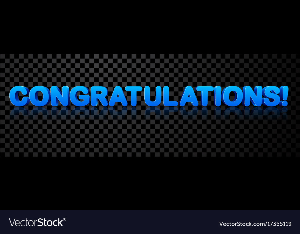 Blue Congratulations 3d Banner Royalty Free Vector Image