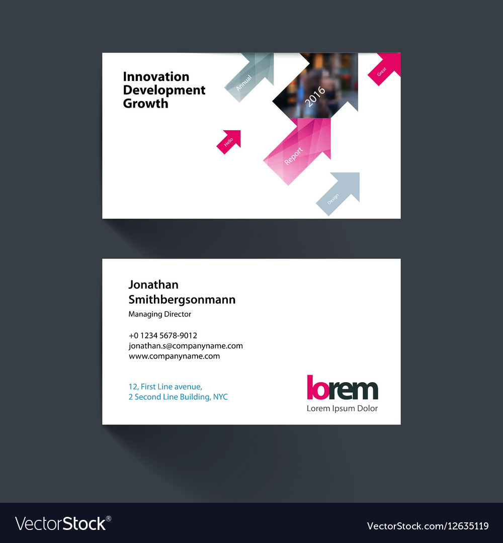 Business card template with diagonal