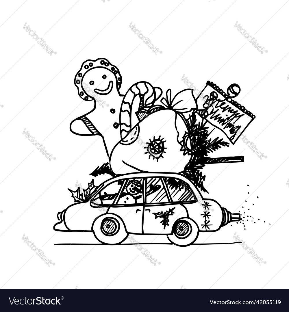 Christmas greeting card vector image Christmas greeting card