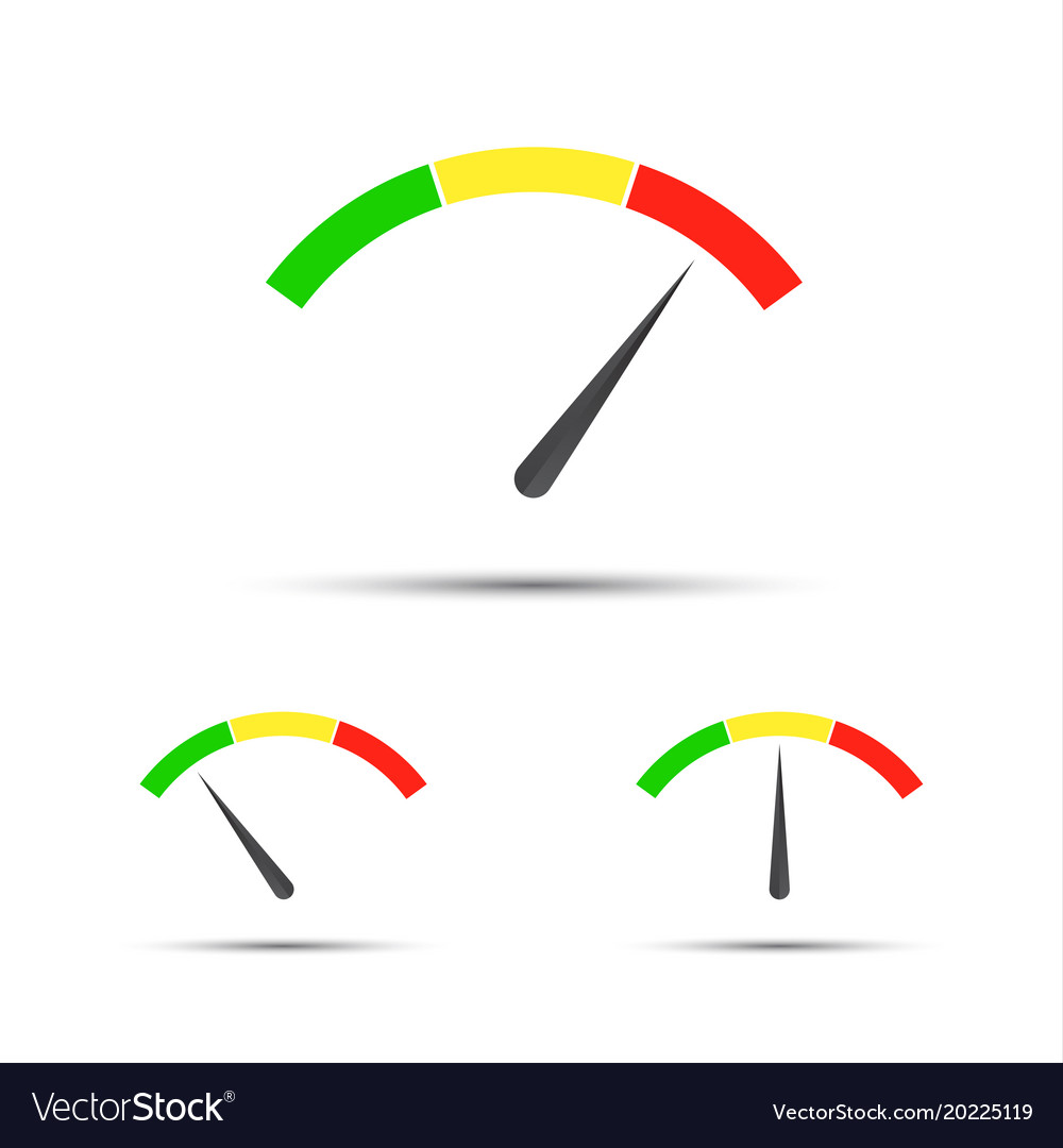 Color Speedometer & Flow Meter Icons