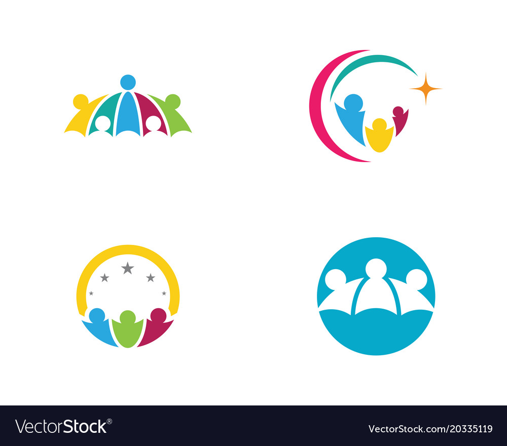 Community care logo template icon Royalty Free Vector Image