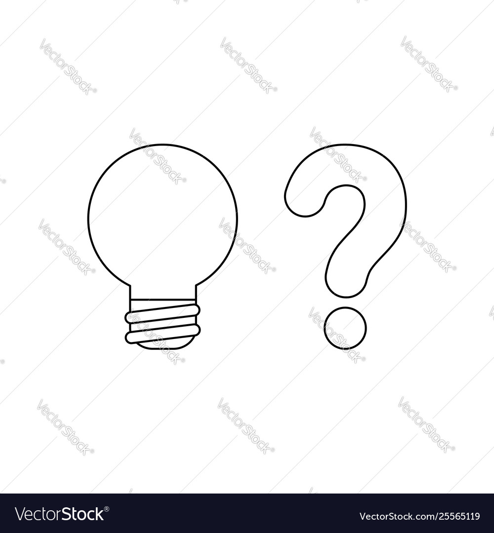 Icon concept light bulb with question mark