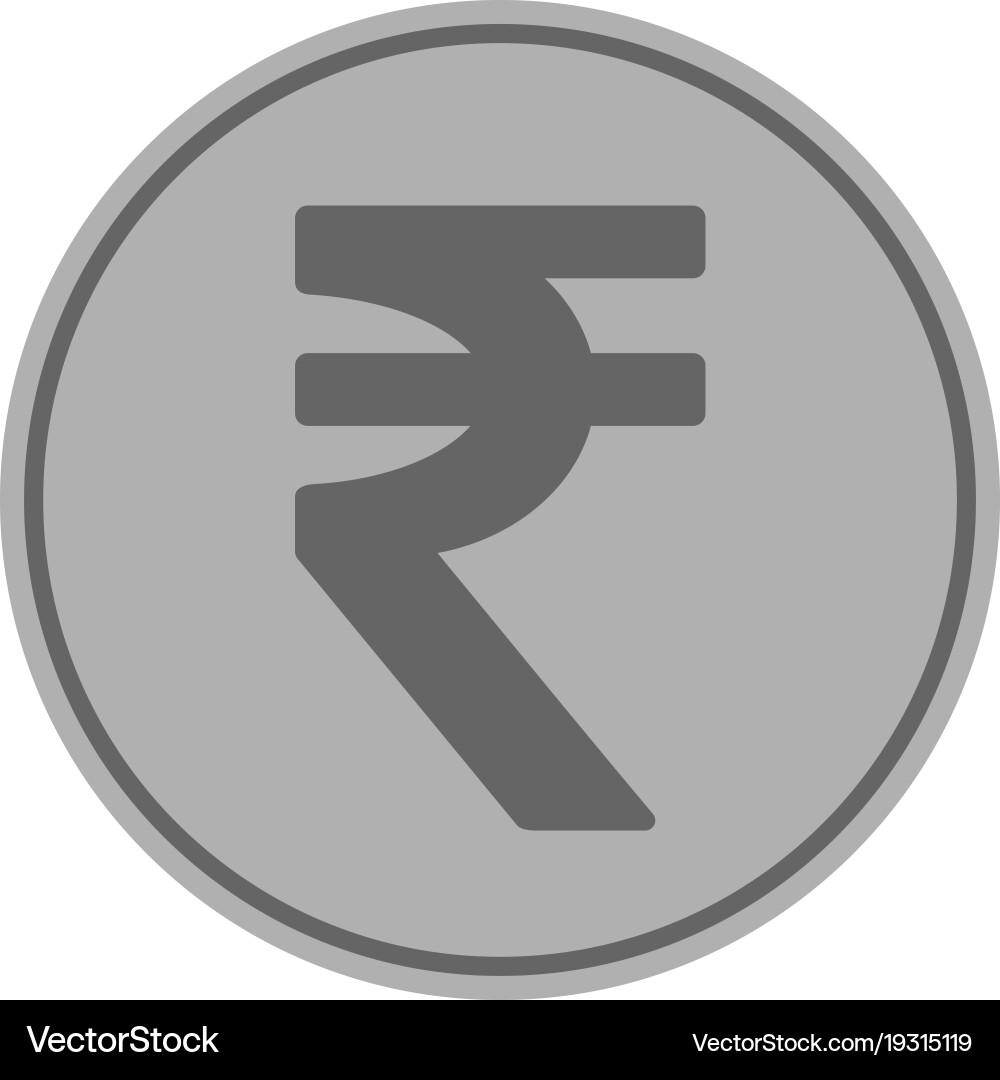 Indian rupee silver coin Royalty Free Vector Image