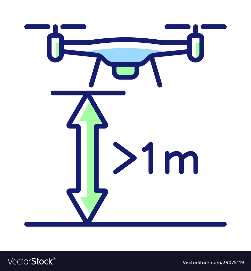 Minimum flight height rgb color manual label icon vector image Minimum flight height rgb color manual label icon