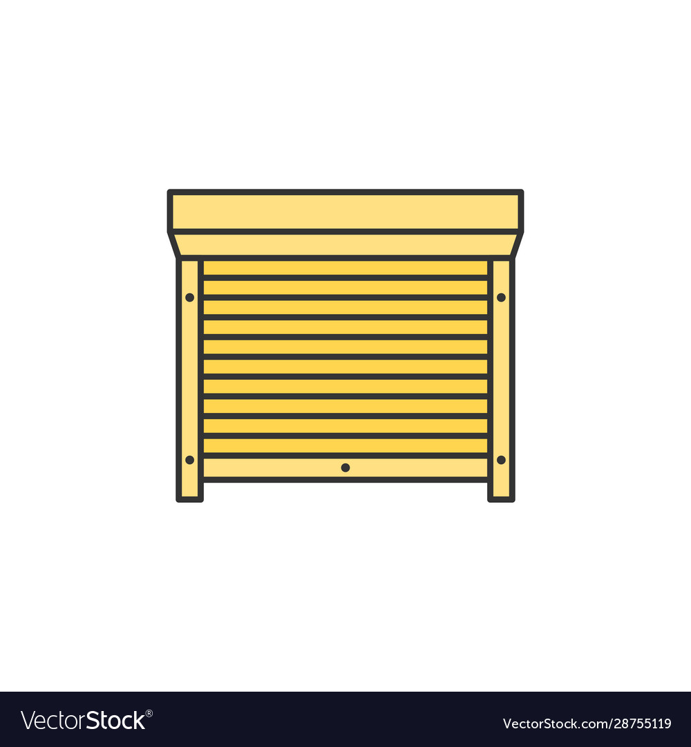 Motorisierte Rollläden Jalousien farbige dünne Linie Icon vector image Motorisierte Rollläden Jalousien farbige dünne Linie Icon