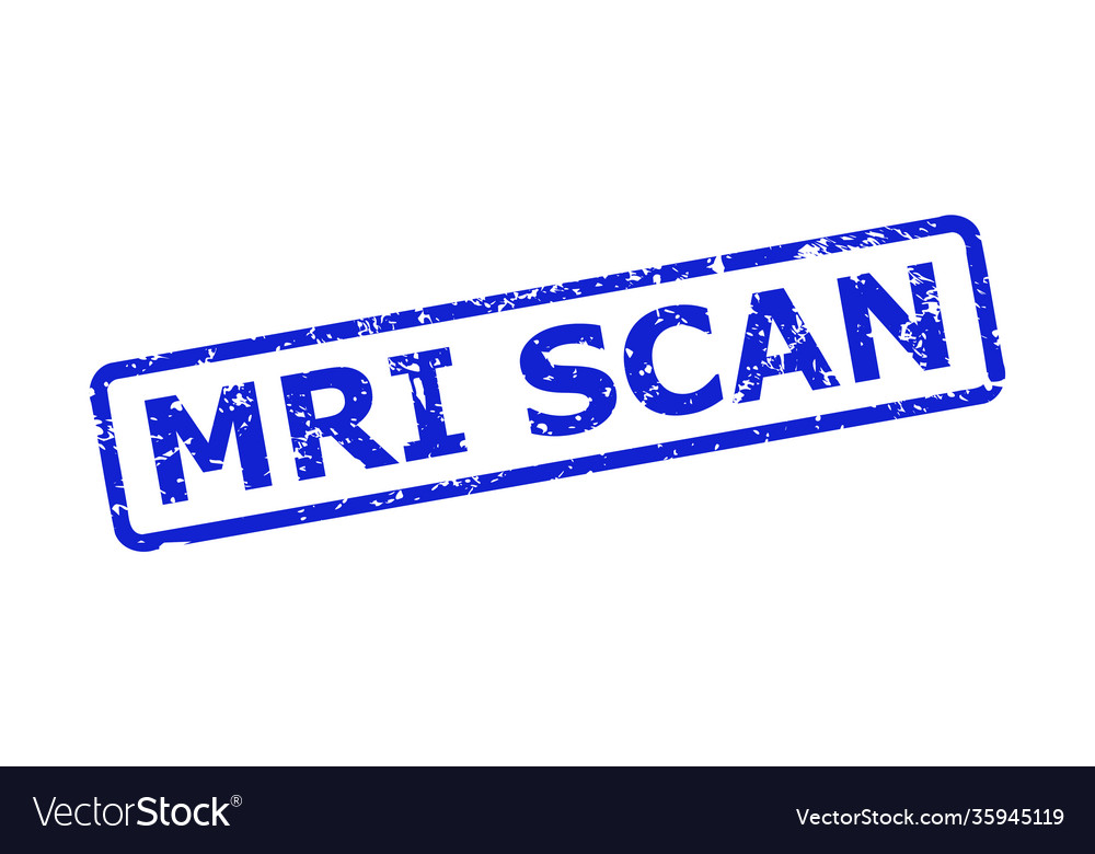 Mri scan stamp with corroded style and rounded
