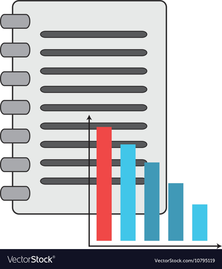 Notebook and bar graph icon
