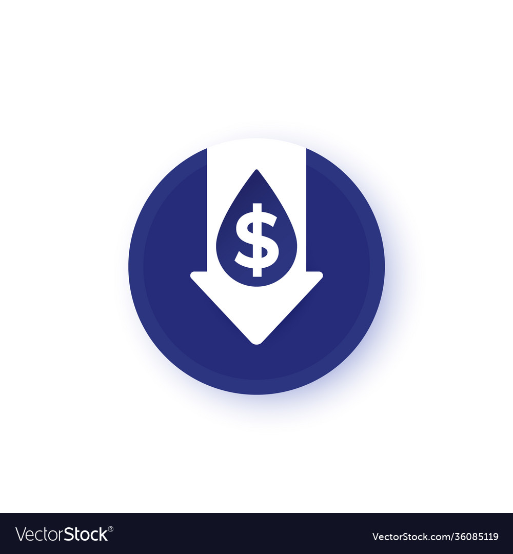 Oil price drop icon design