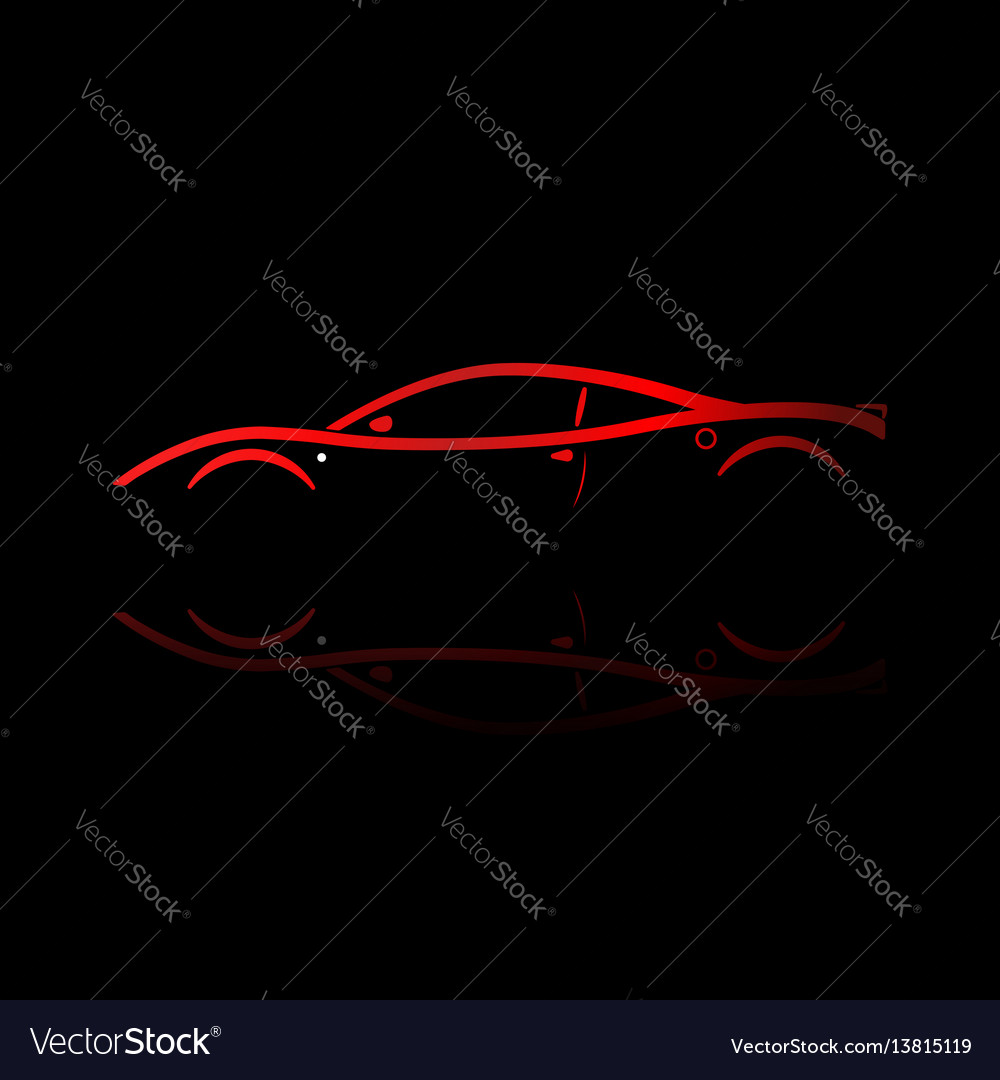 Red Sport Car Silhouette