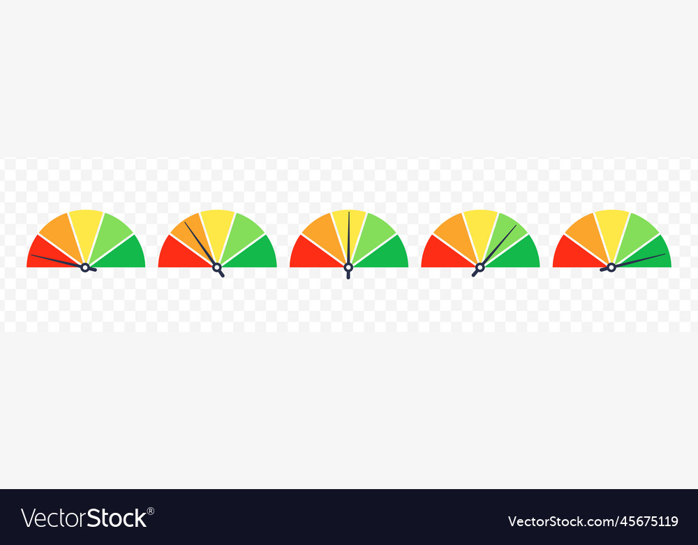 Scale meter with low high and medium bar level vector image Scale meter with low high and medium bar level