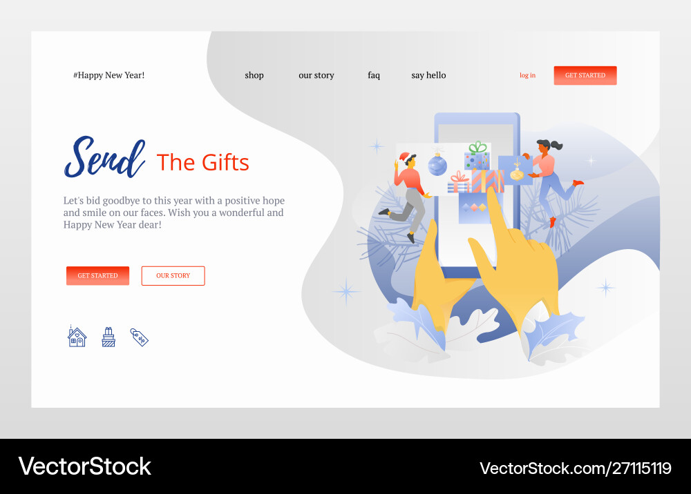 Send the gifts Royalty Free Vector Image - VectorStock