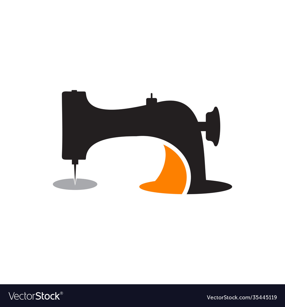 Sewing machine logo design template Royalty Free Vector