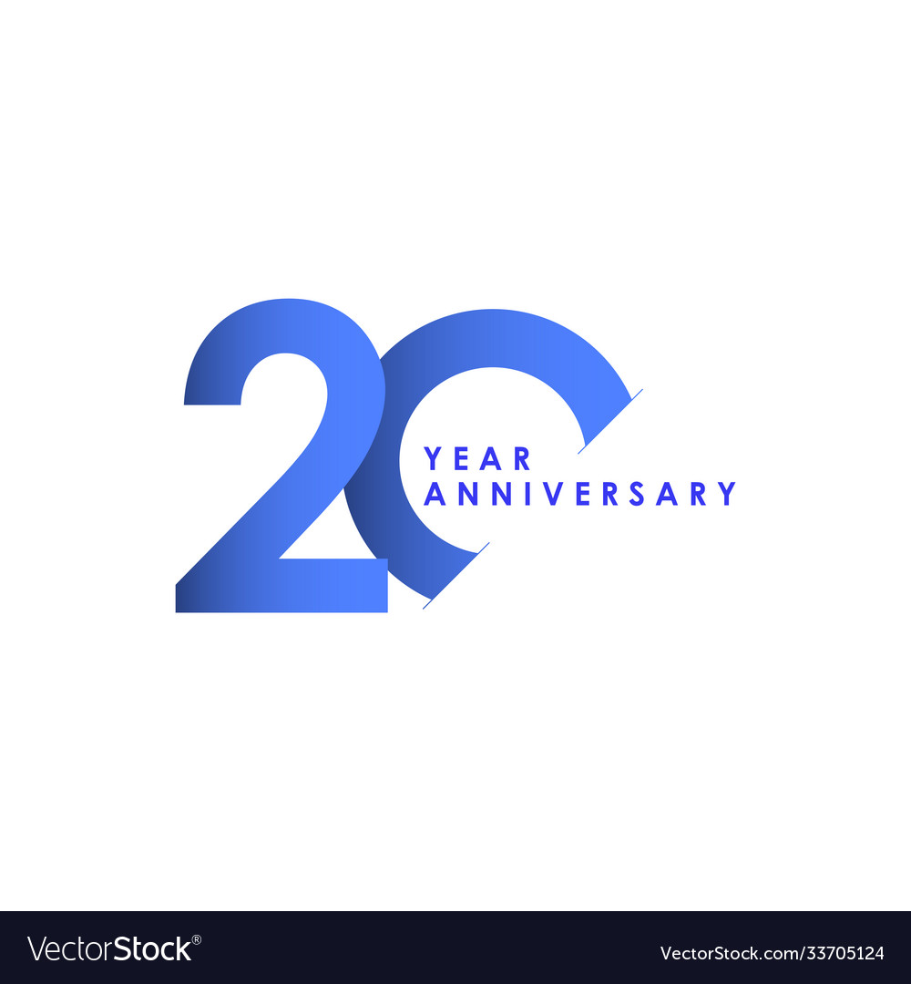 20 years anniversary celebration blue gradient Vector Image