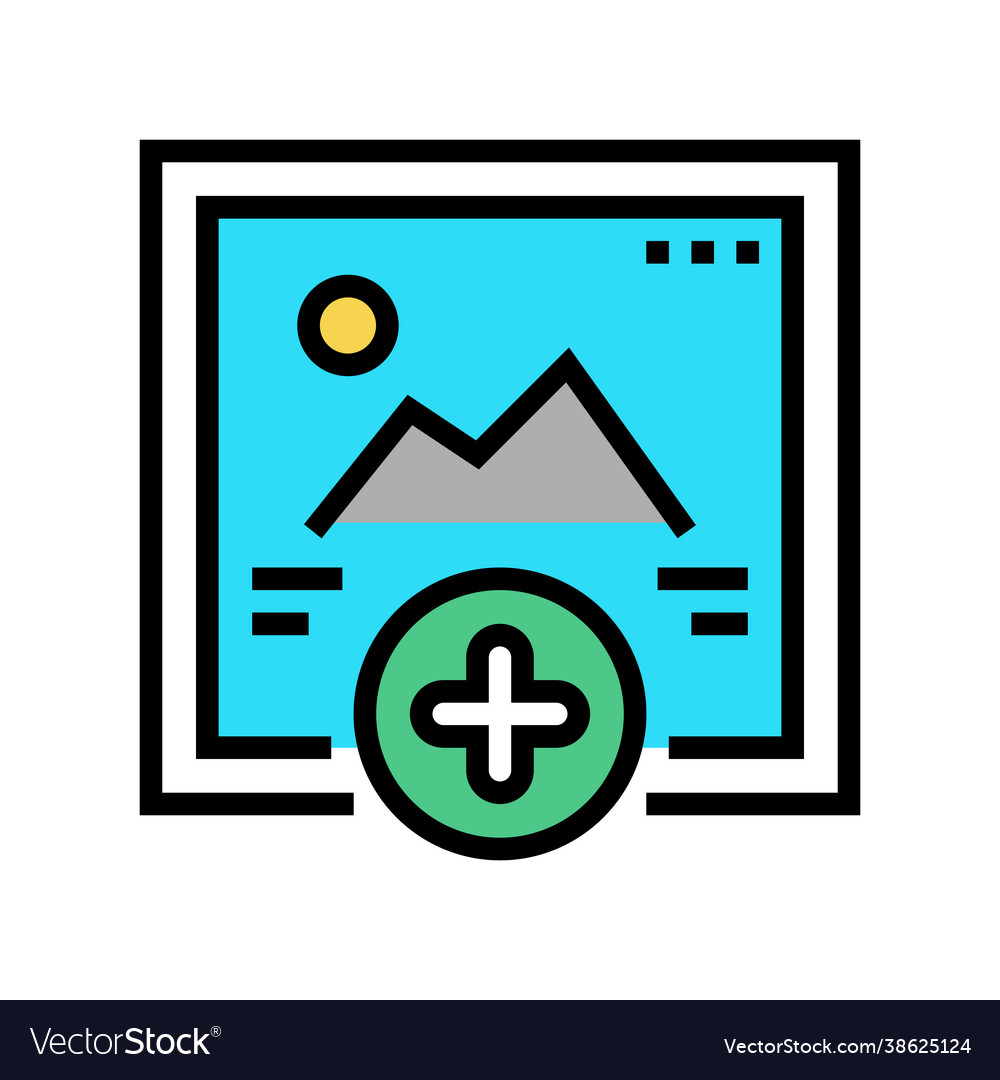 Adding image social media ugc color icon