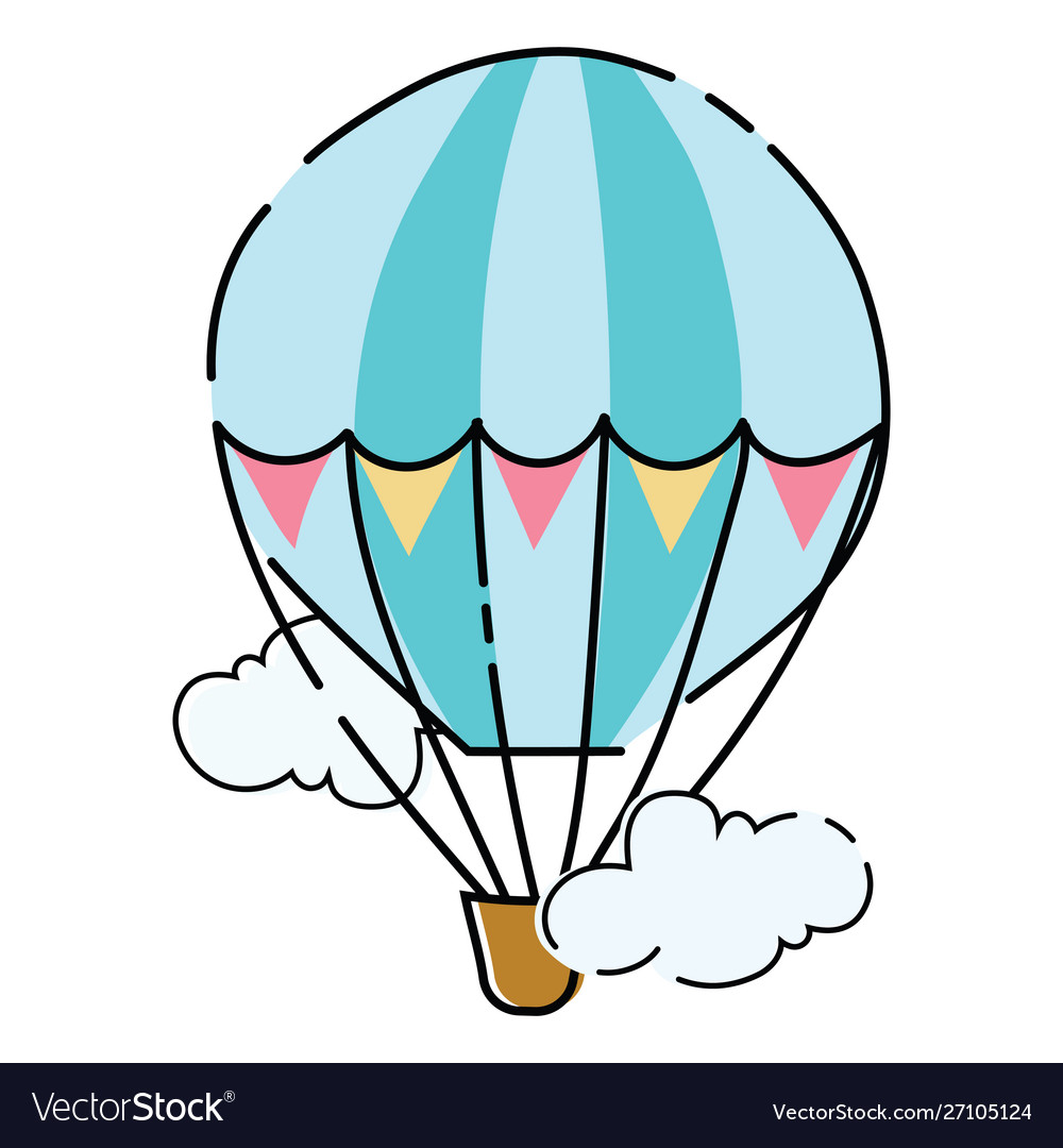 Bunte Cartoon Ballons fliegen