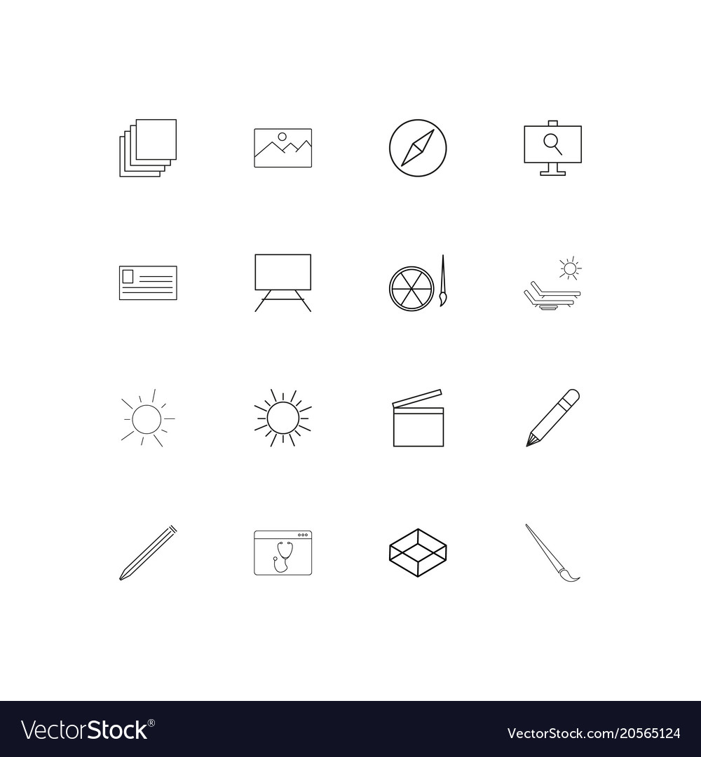 Creative process and design simple linear icons