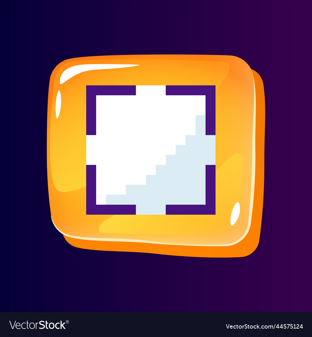 Full screen mode glossy ui button with pixelated vector image Full screen mode glossy ui button with pixelated