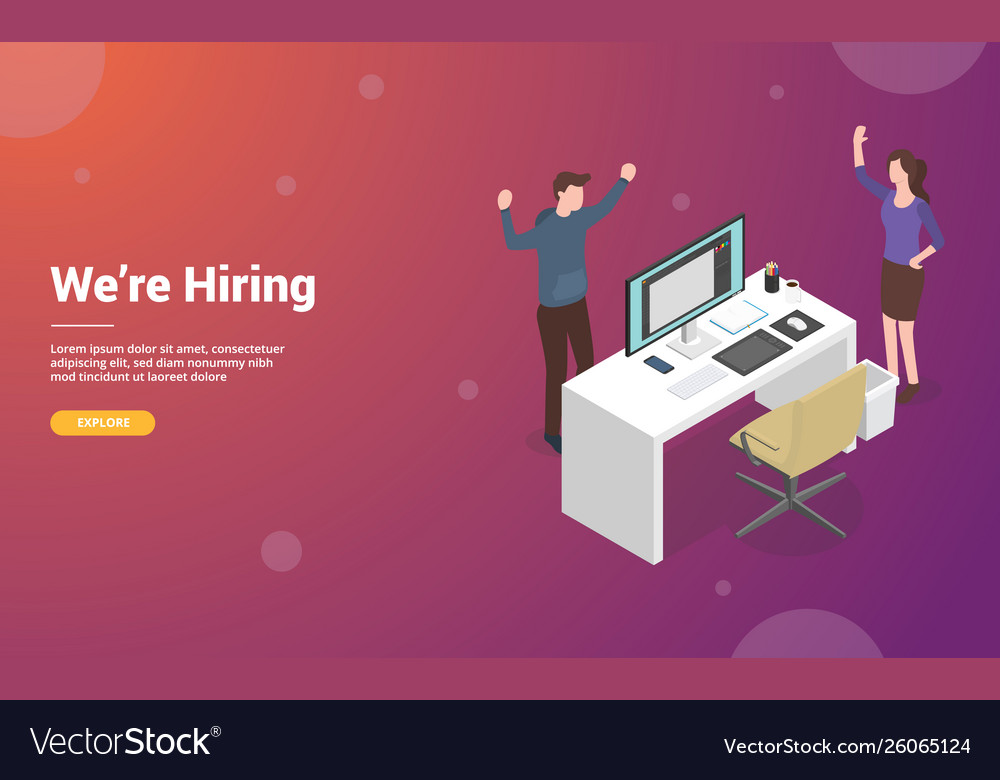 Hire or hiring designer graphic design concept vector image Hire or hiring designer graphic design concept