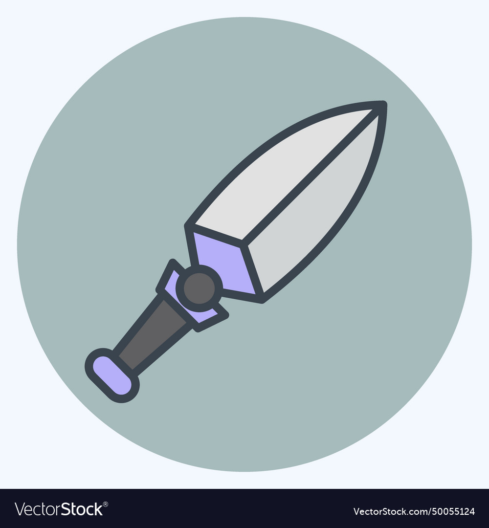 Icon kunai bezogen auf Waffen Symbol Farbe matt