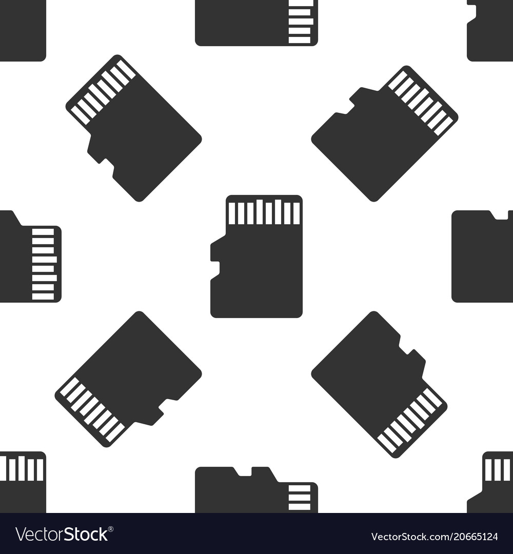Micro sd memory card icon seamless pattern vector image Micro sd memory card icon seamless pattern