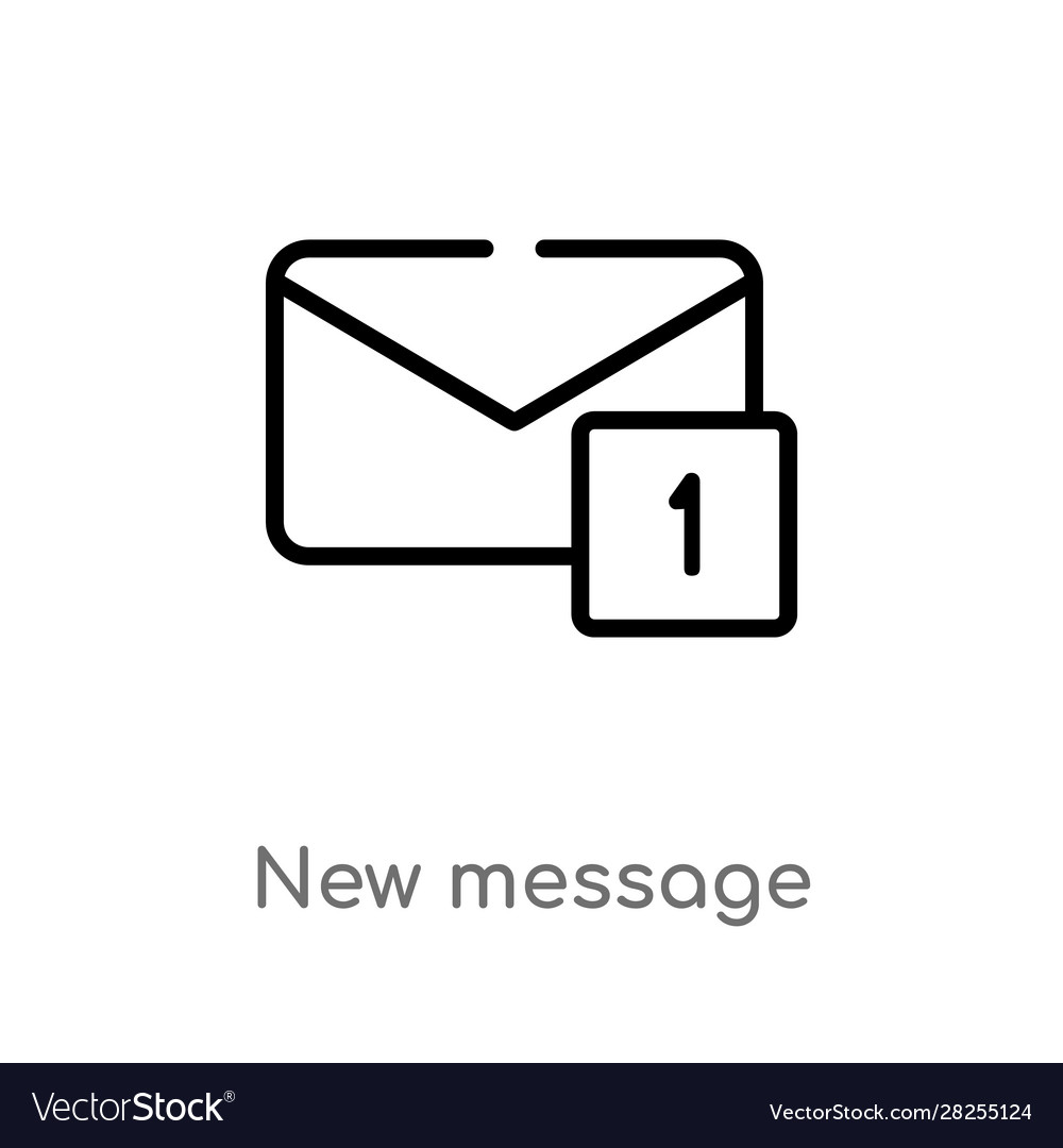 Outline new message icon isolated black simple