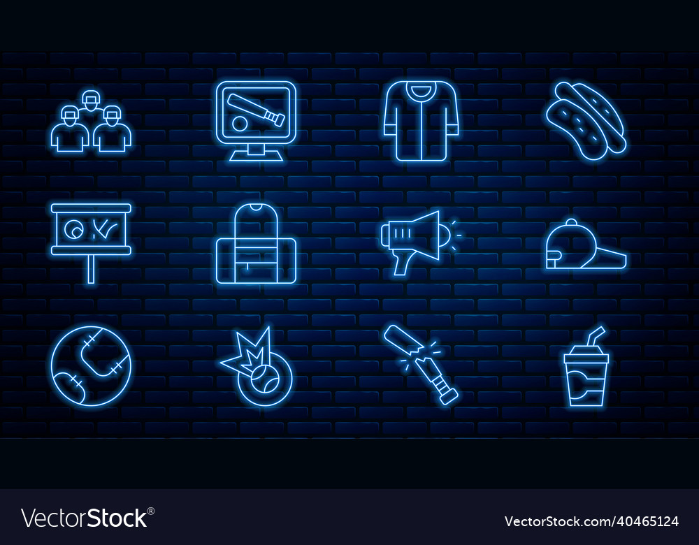 Set line paper glass with water baseball cap t vector image Set line paper glass with water baseball cap t