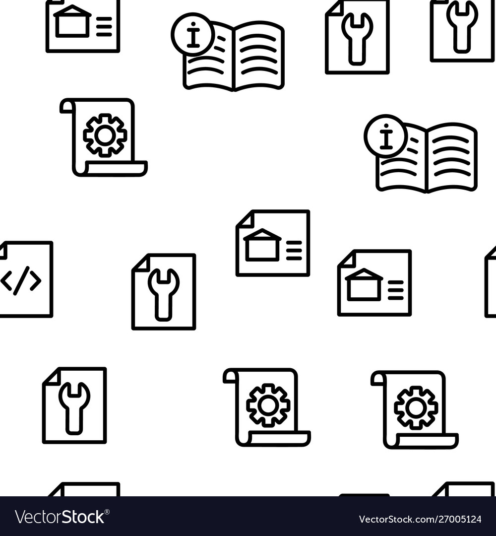 Technical documentation seamless pattern vector image Technical documentation seamless pattern