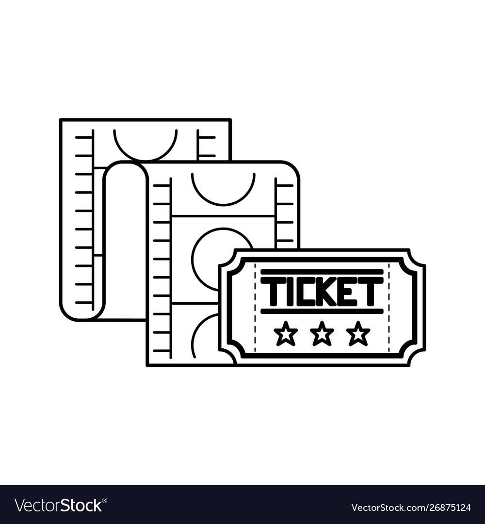 Ticket cinema movie with tape Royalty Free Vector Image