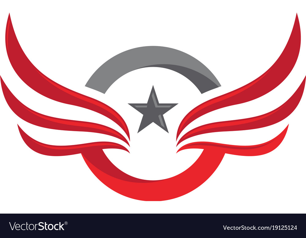 Wing falcon logo template Royalty Free Vector Image